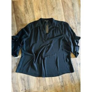 $59 NEW Investments Blouse XL Dillards Black